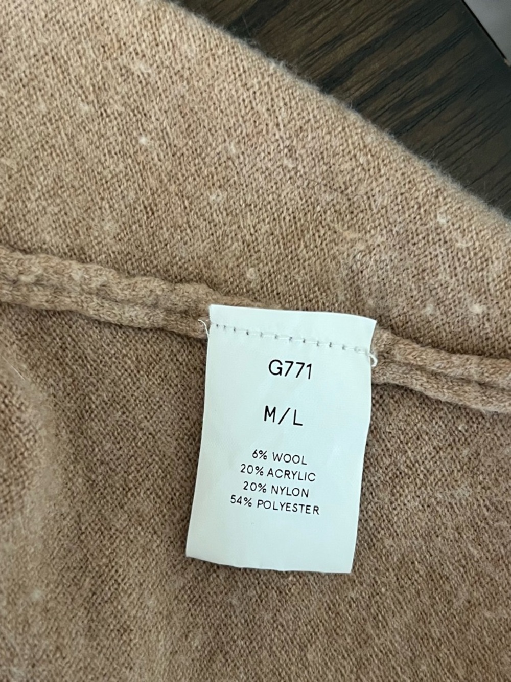 Women’s Camel Turtleneck Cape Sweater - M/L - Picture 7 of 8